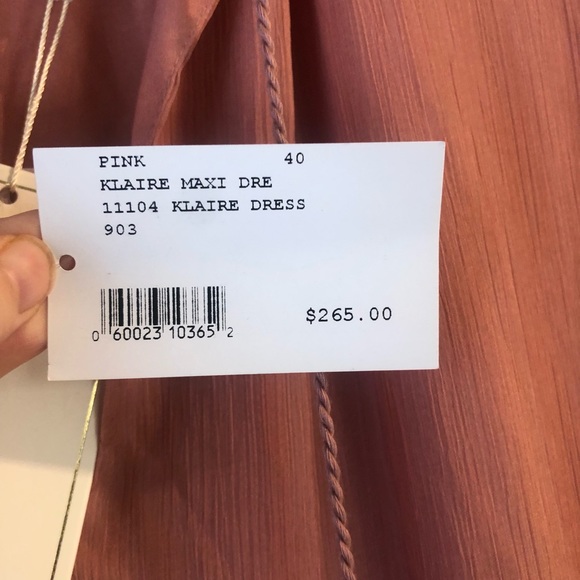 NWT Notes du Nord Blaire Tiered Silk Pink Sheer Maxi Dress Ruffle Danish 40 or L - Picture 4 of 15